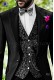 Italian black short frock wedding suit