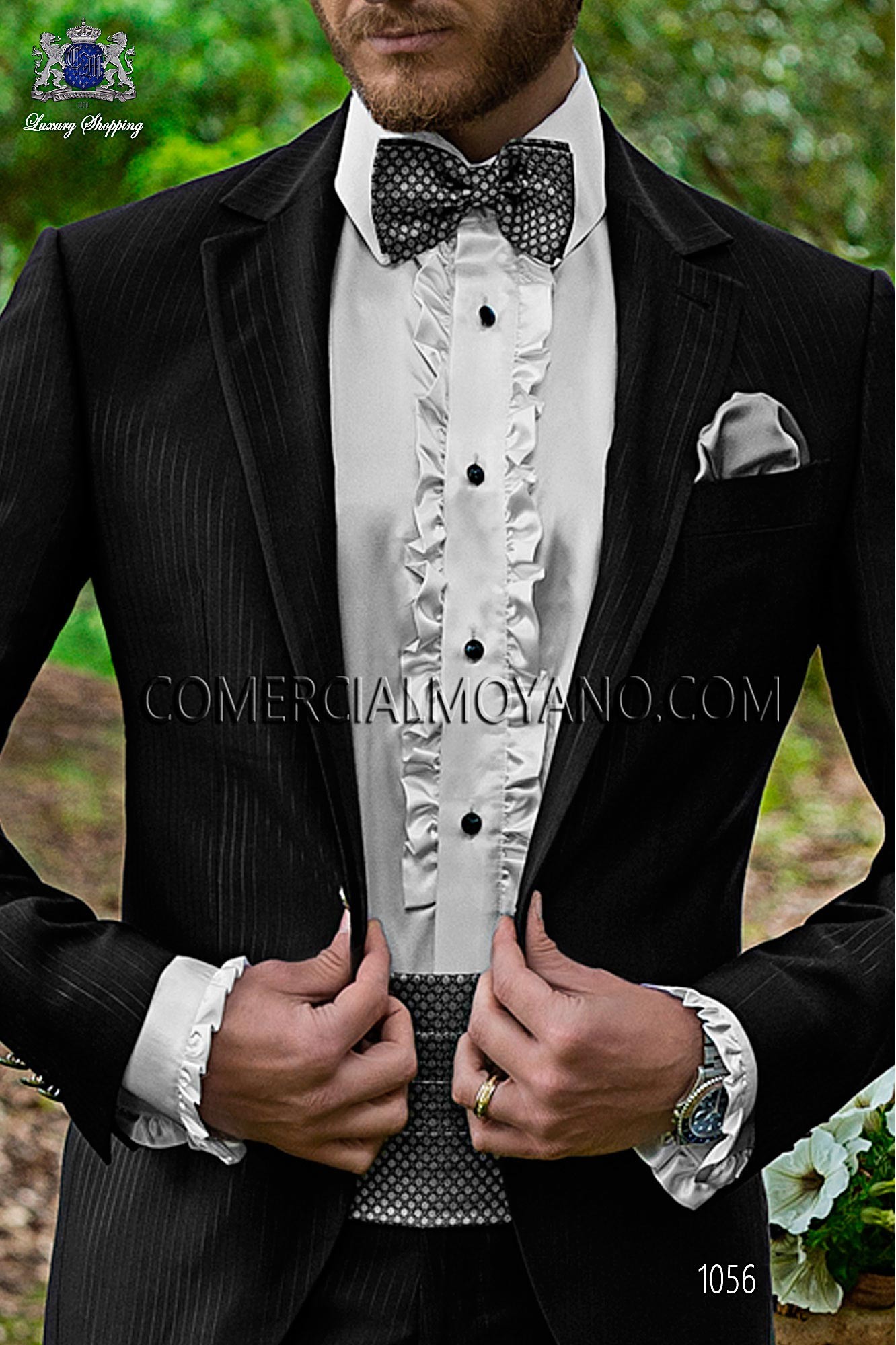 Fashion black men wedding suit, model: 1056 Mario Moyano Fashion Collection