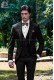 Italian black three pieces short frock groom suit