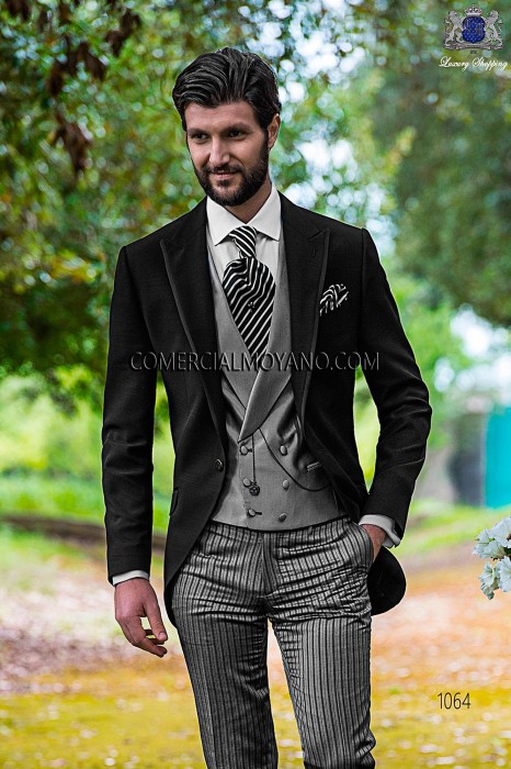bespoke black wedding suit style 1064 Mario Moreno Moyano.
