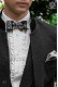 Italian black mao collar groom suit