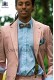 Pink linen italian bespoke fashion suit