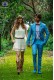 Light blue shantung italian bespoke fashion suit