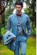 Traje de moda italiano lino azul 1009 Ottavio Nuccio Gala