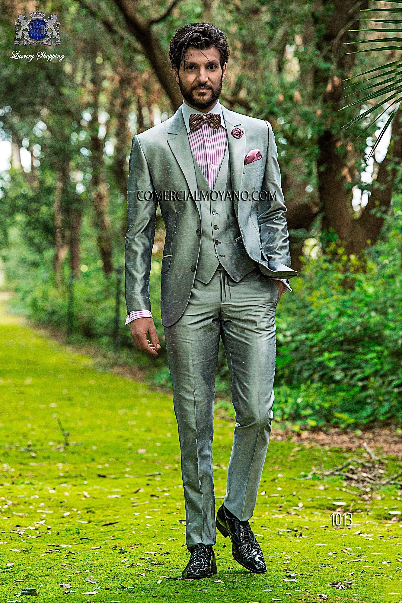Hipster pearl gray men wedding suit model 1013 Mario Moyano