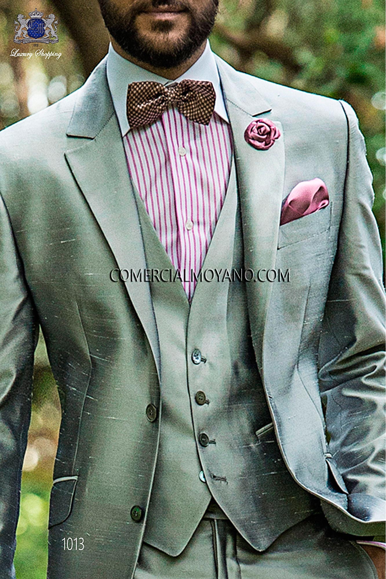 Hipster pearl gray men wedding suit, model: 1013 Mario Moyano Hipster Collection