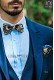 Blue shantung italian fashion three-piece suit