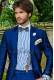 Royal blue silk shantung three-piece suit