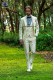 White silk shantung fashion men three-piece suit