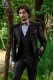 Black silk shantung fashion three-piece suit