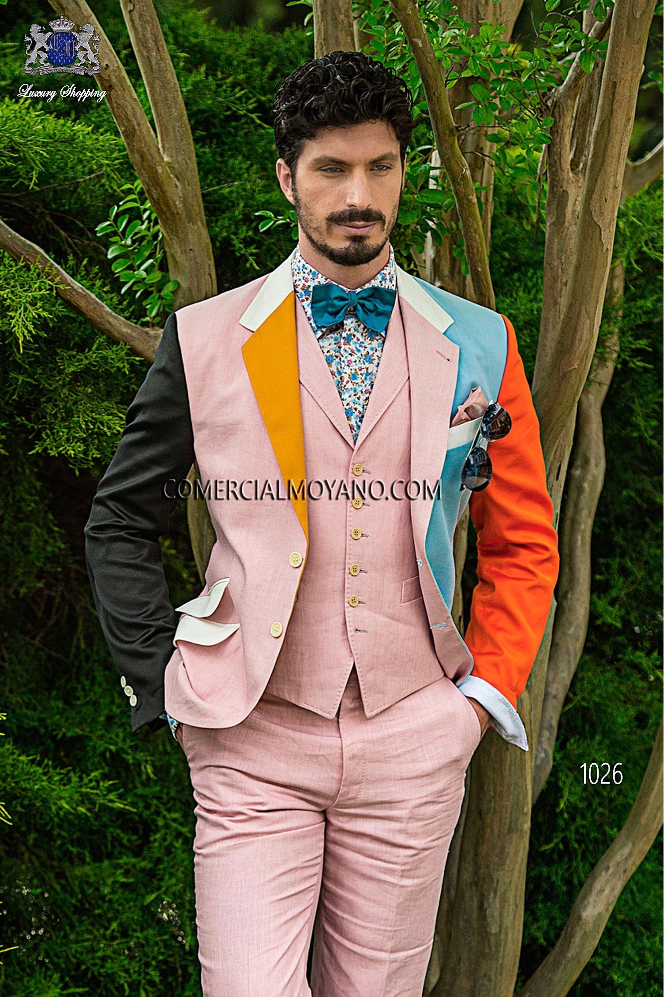 Traje Hipster de novio celeste/rosa modelo: 1026 Mario Moyano colección Hipster