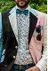 Pink/black linen patchwork fashion jacket