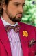 Fuchsia cotton pique fashion men suit