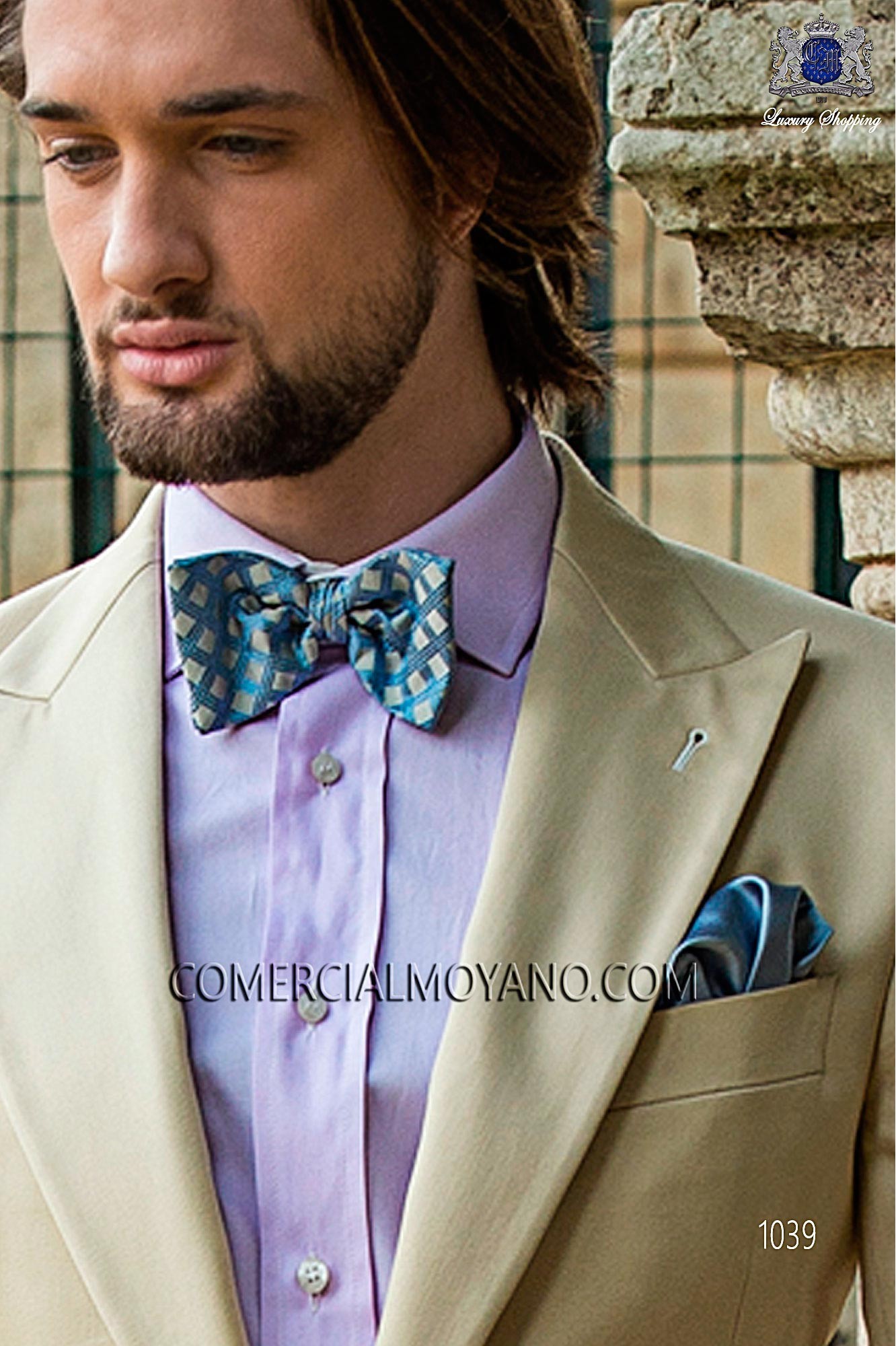 Traje Hipster de novio beige modelo: 1039 Mario Moyano colección Hipster