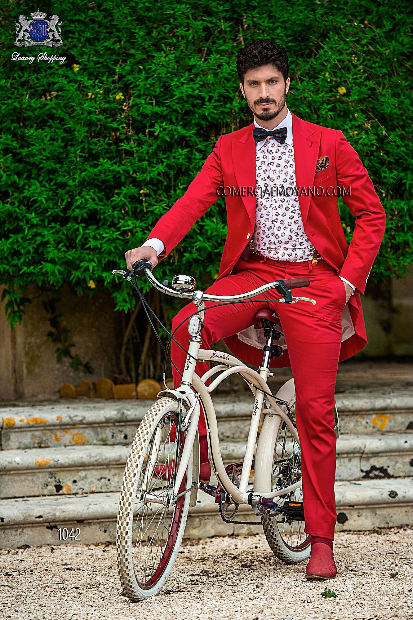 Hipster red men wedding suit model 1042 Mario Moyano