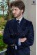 Maßgeschneiderter blauer zweireihiger Hochzeitsanzug mit Nadelstreifen 1160 Mario Moyano