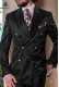 Zweireiher Bräutigam Anzug, schwarzen Nadelstreifen, aus Wollmischung 1161 Mario Moyano