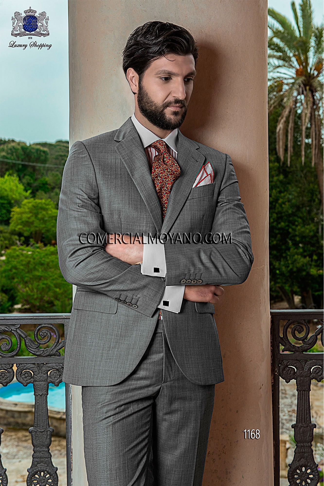 Gentleman gray men wedding suit model 1168 Mario Moyano