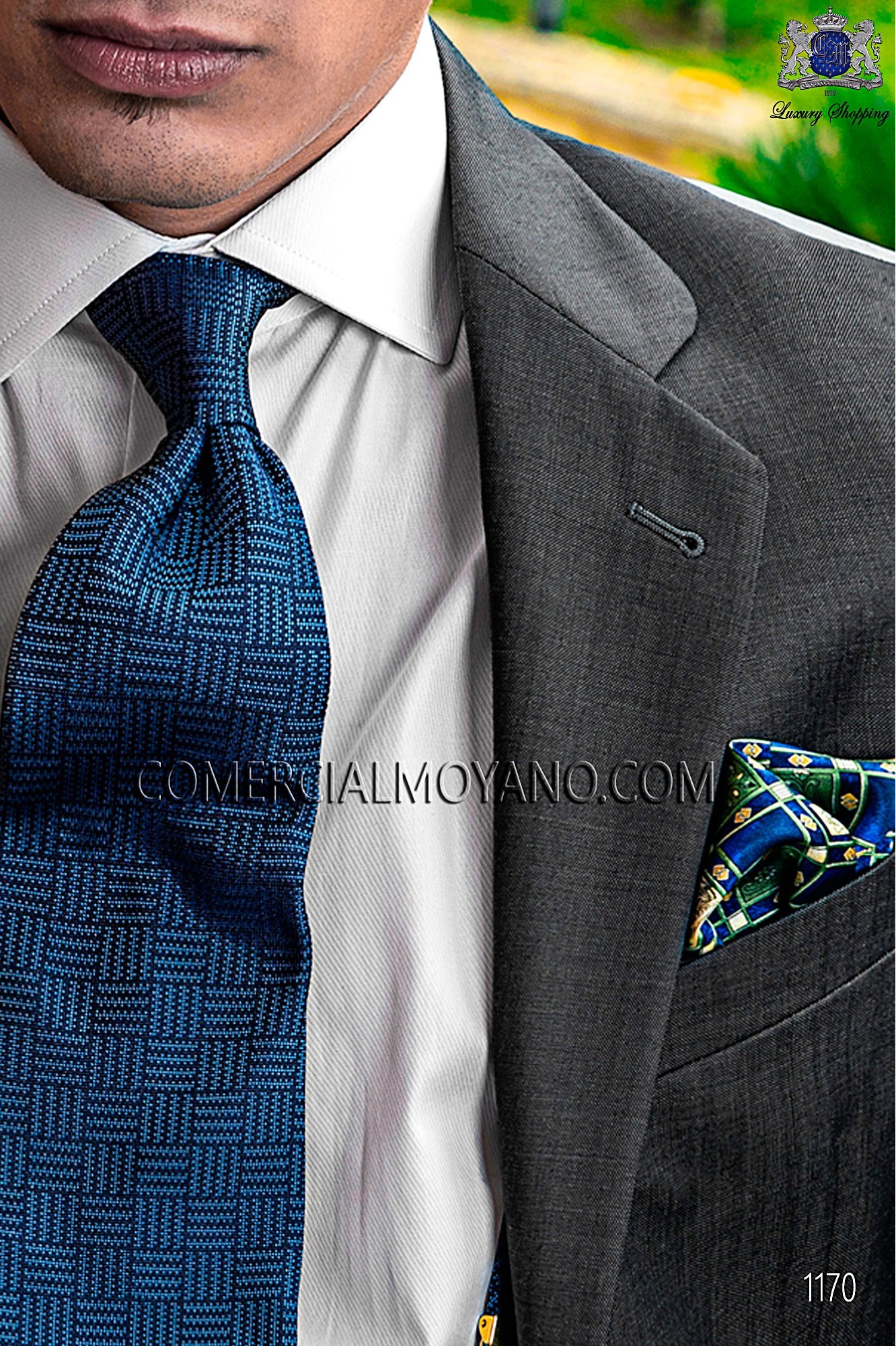 Italian gentleman gray men wedding suit, model: 1170 Mario Moyano Gentleman Collection
