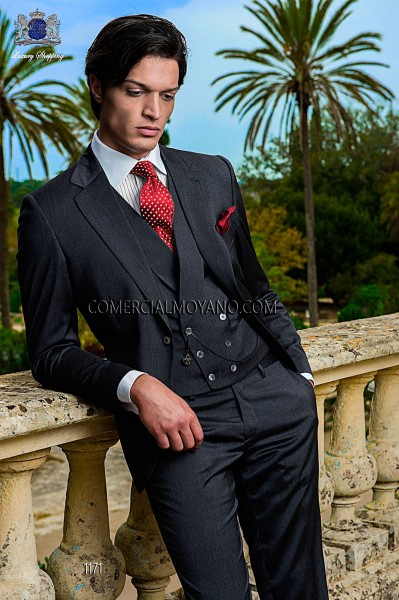 dark gray wedding suit 3pc 1171 Mario Moyano