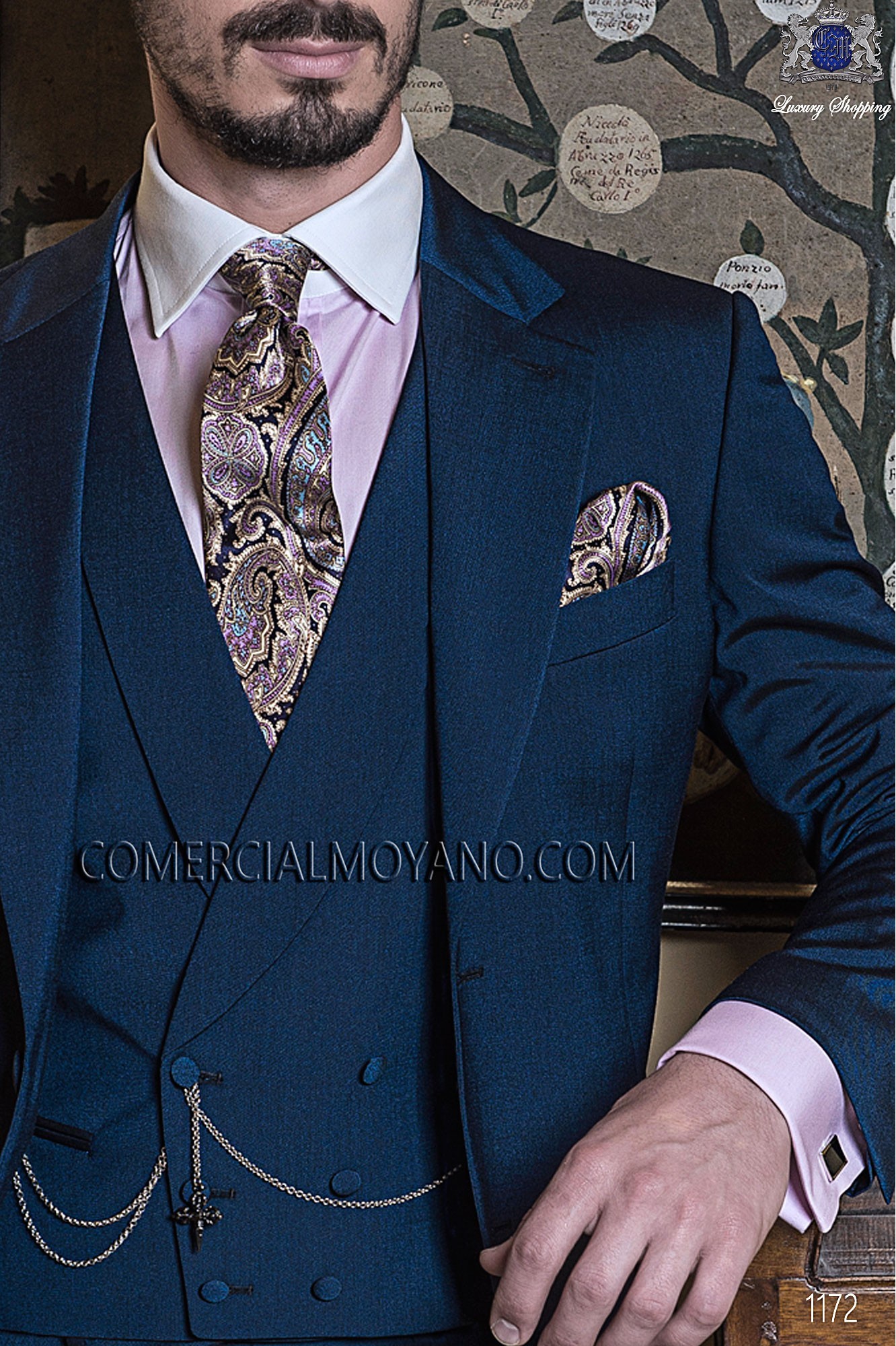 Italian gentleman blue men wedding suit, model: 1172 Mario Moyano Gentleman Collection
