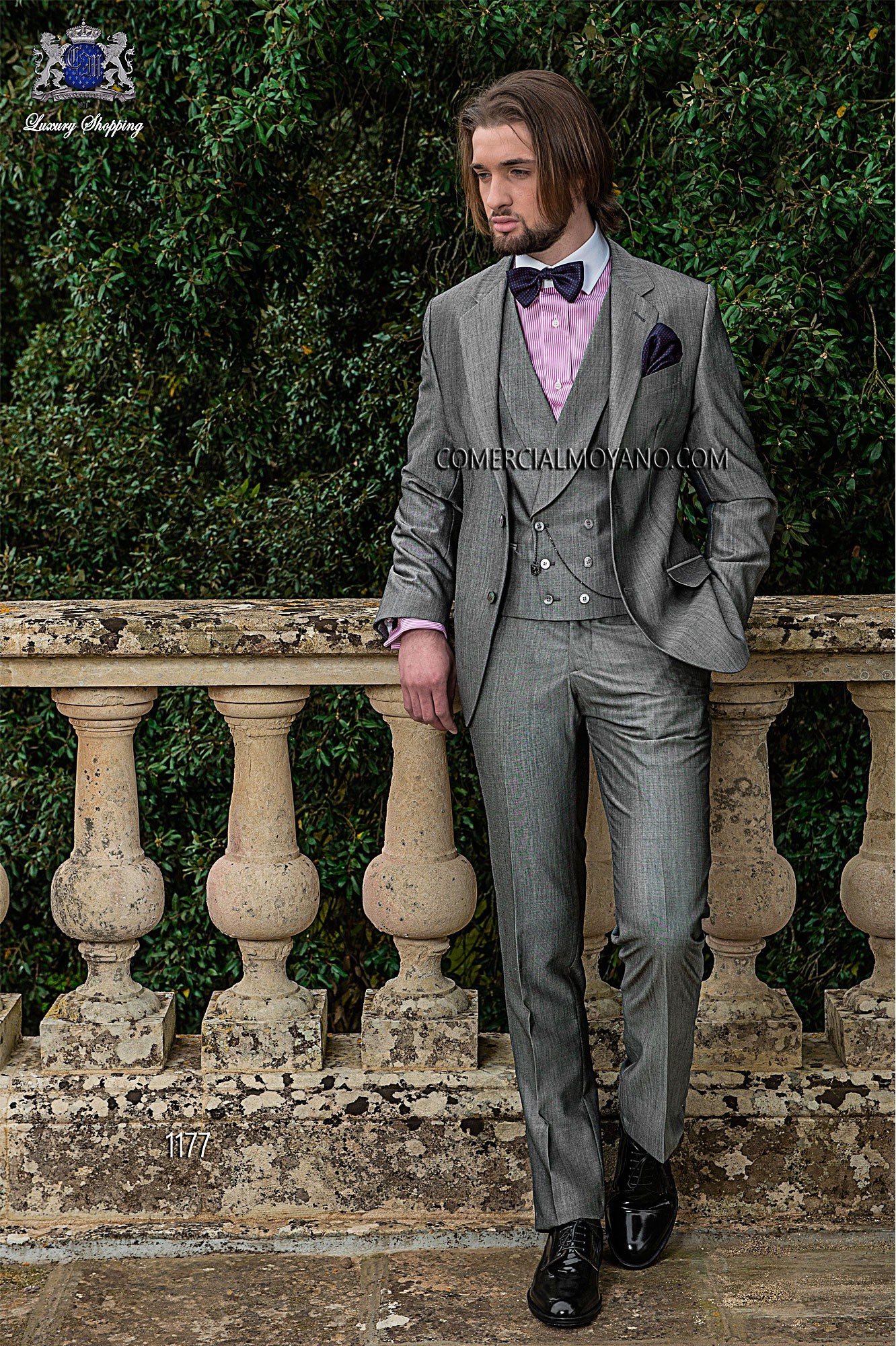 Gentleman gray men wedding suit model 1177 Mario Moyano
