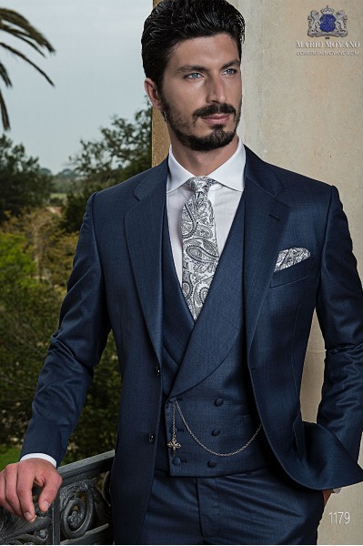 Traje de novio italiano azul, modelo 1179 colección Gentleman Mario Moyano.
