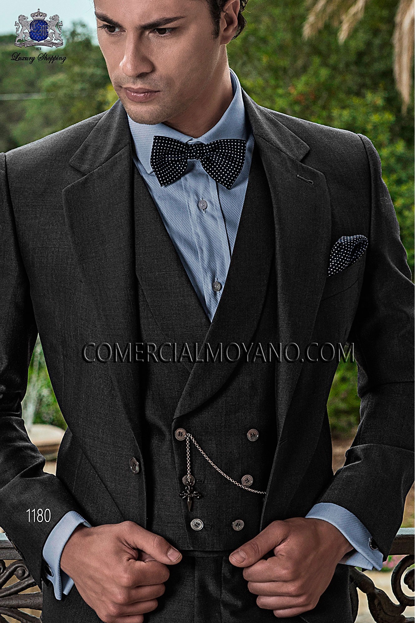 Italian gentleman gray men wedding suit, model: 1180 Mario Moyano Gentleman Collection