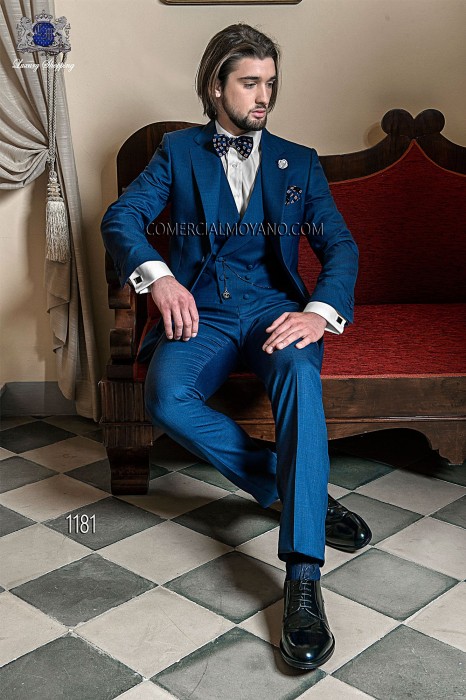Italian midnight blue wedding suit