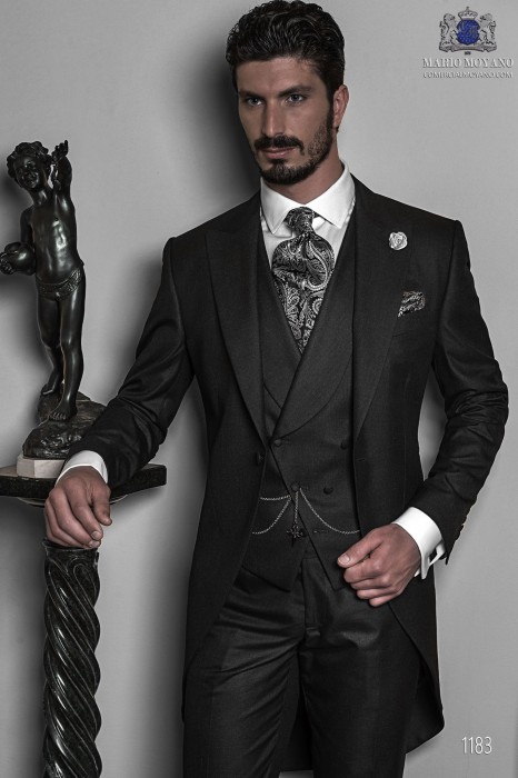 Italian gray antracite wedding morning suit