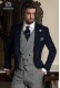 Italian blue short frock wedding suit 3pz