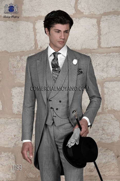  Prince de Galles gris italien costume du matin 3pz 1193 Mario Moyano