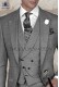 Italian gray prince of wales morning suit 3 pz