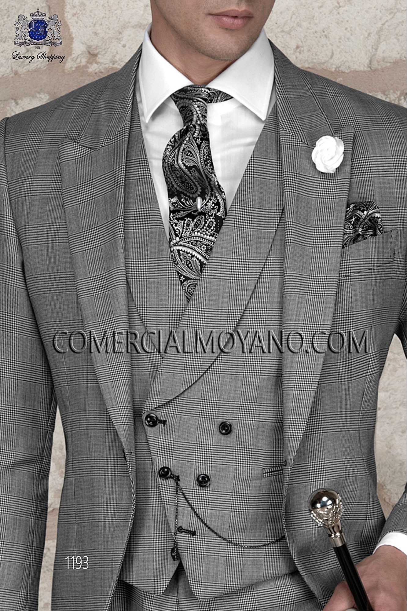 Traje Gentleman de novio príncipe de gales modelo: 1193 Mario Moyano colección Gentleman