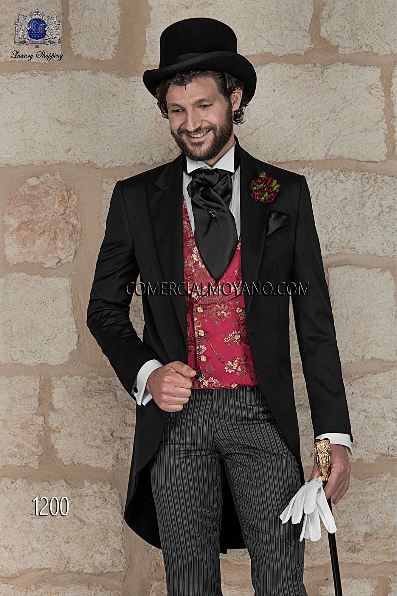Gentleman black men wedding suit model 1200 Mario Moyano