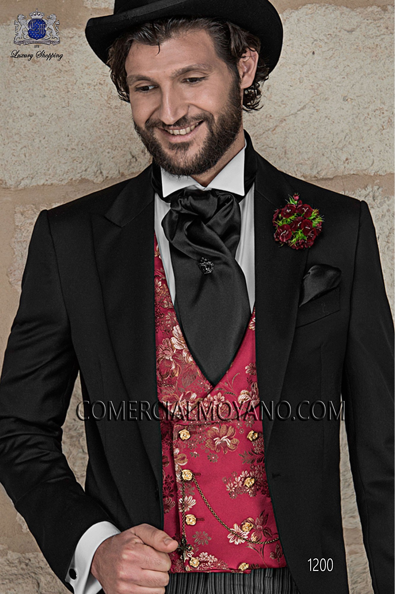Traje Gentleman de novio negro modelo: 1200 Mario Moyano colección Gentleman