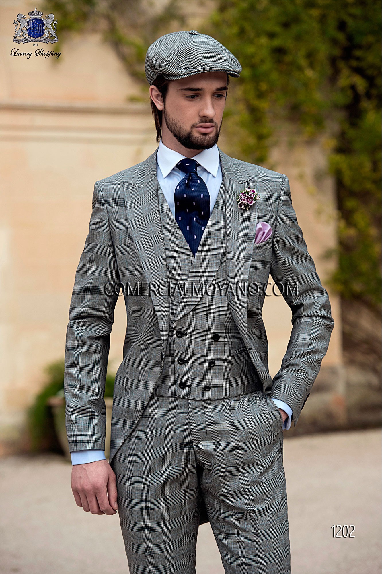 Traje Gentleman de novio principe de gales modelo: 1202 Mario Moyano colección Gentleman