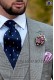 Italian gray prince of wales short frock groom suit