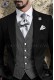 Bräutigam Anzug, schwarz, aus reiner extra satinierter Wolle 1205 Mario Moyano