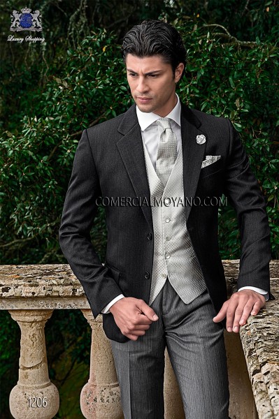 Italian gray wedding suit 