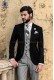 Italian wool black groom suit