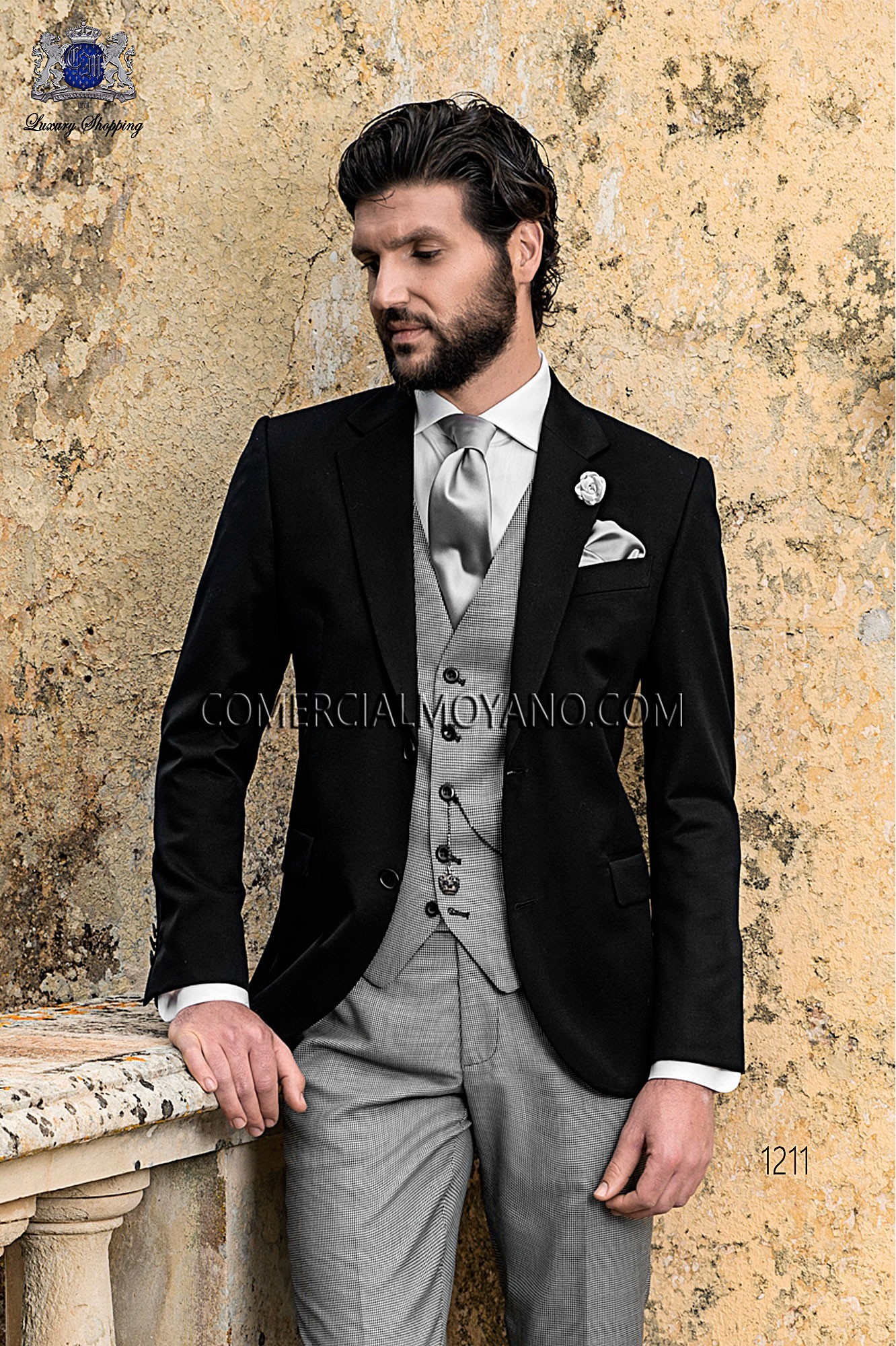 Traje Gentleman de novio negro modelo: 1211 Mario Moyano colección Gentleman