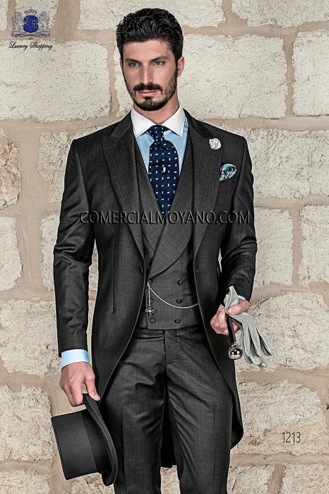 gray fil a fil wedding morning suit 1213 Mario Moyano