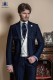 Italian bespoke blue groom suit