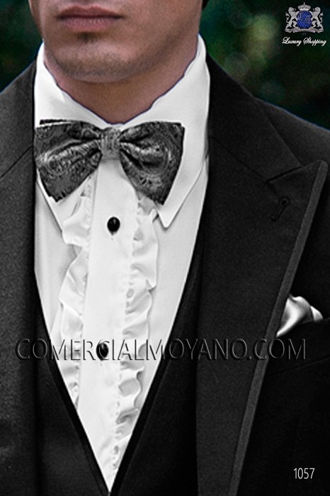Gray cashmere silk bow tie 10272-9000-7097 Ottavio Nuccio Gala.