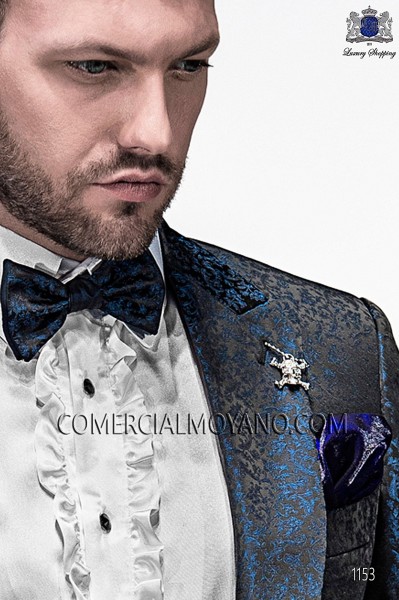 Black and blue bicolor bow tie 10289-5396-8650 Ottavio Nuccio Gala.