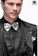 Gray satin bow tie and hanky 56572-0032-7000 Ottavio Nuccio Gala.