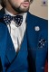 Bow tie and handkerchief blue silk paintings 56572-1921-5000 Ottavio Nuccio Gala.