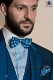 Sky blue jacquard silk bow tie with handkerchief 56572-1924-5500 Ottavio Nuccio Gala.