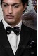 Black/fuchsia silk skull bow tie with handkerchief 56572-2860-8400 Ottavio Nuccio Gala.